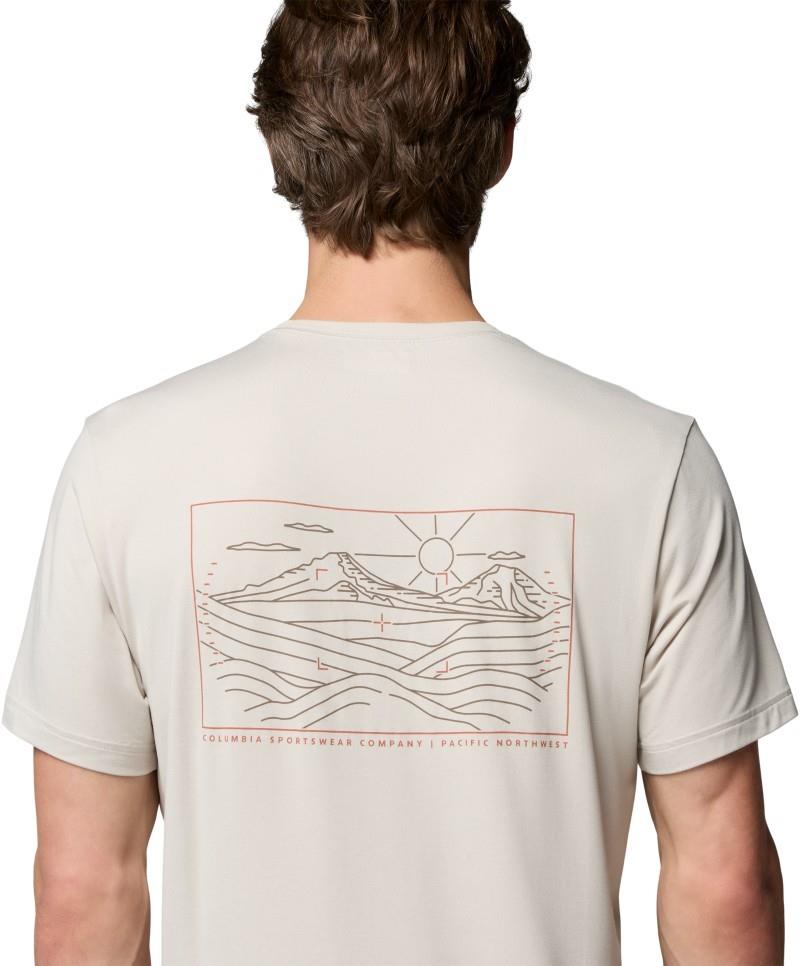 Parsons Point SS Back Graphic Tee - Mens - dark stone heather linescape snapshot 1