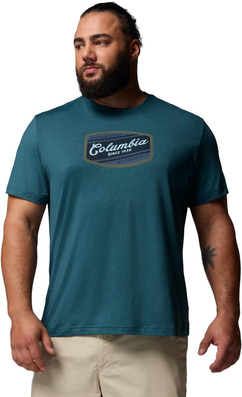 Parsons Point SS Graphic Tee, Extended - Mens - everblue heather / badge label 1
