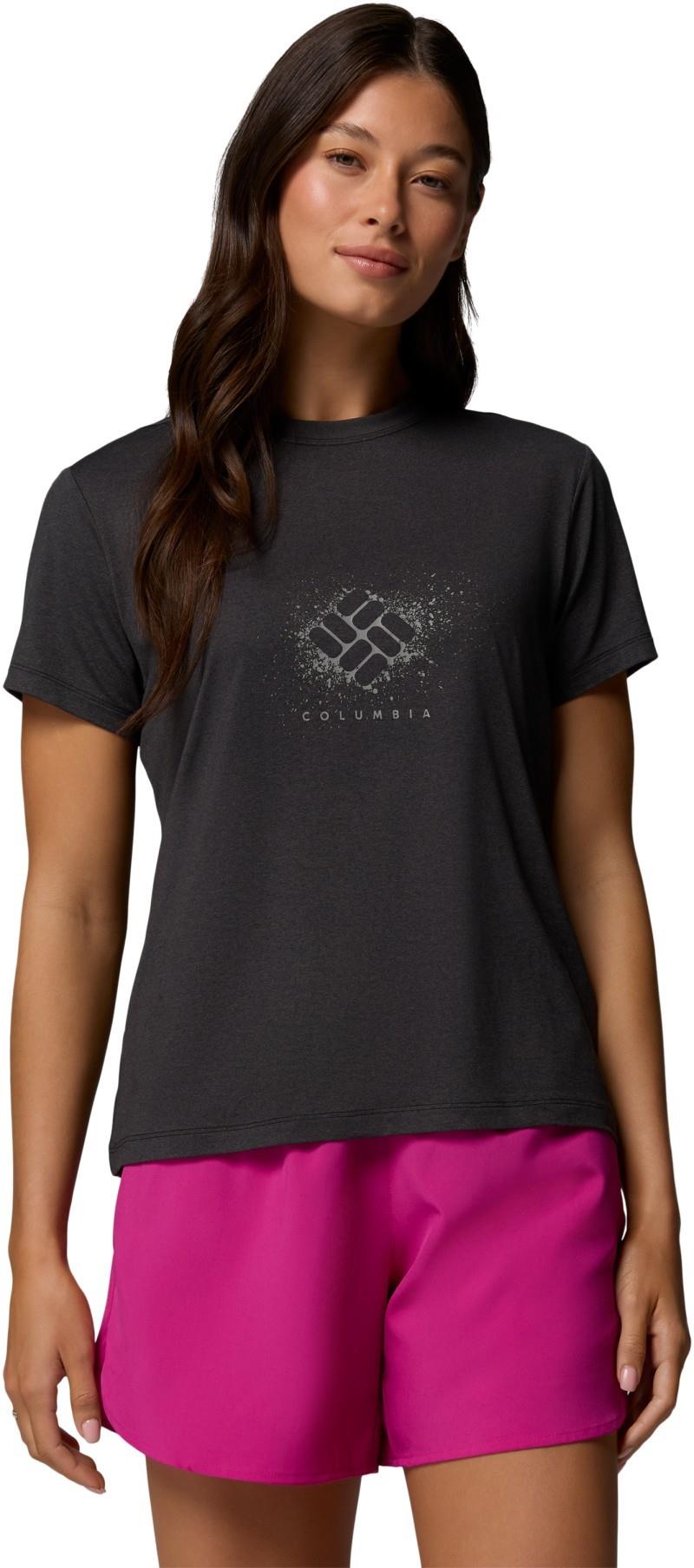 Parsons Point SS Graphic Tee - Womens - black heather / splattered 1