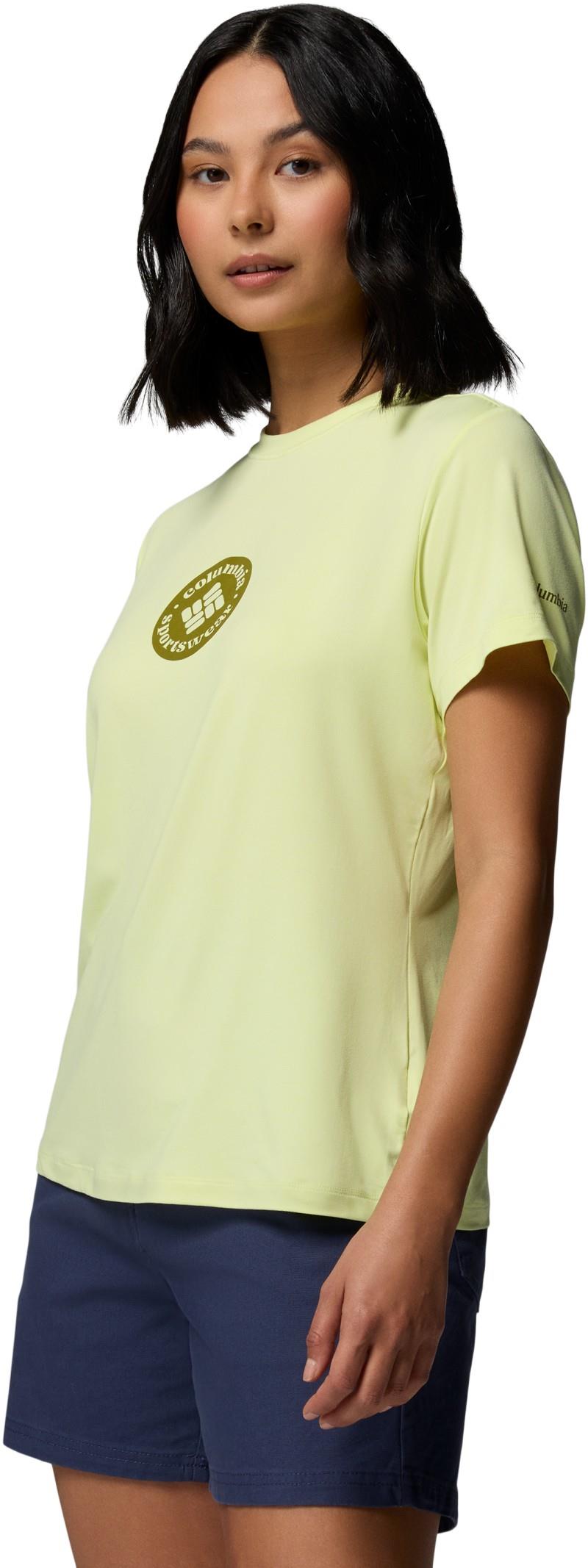 Parsons Point SS Graphic Tee - Womens - citron haze heather / gem focused 1