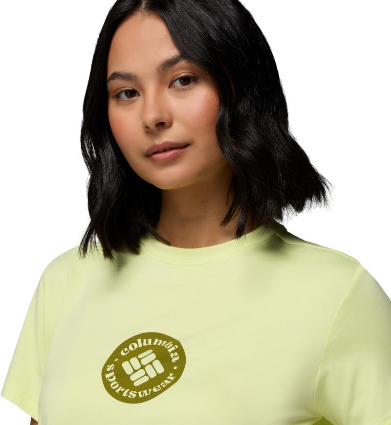 Parsons Point SS Graphic Tee - Womens - citron haze heather / gem focused 1