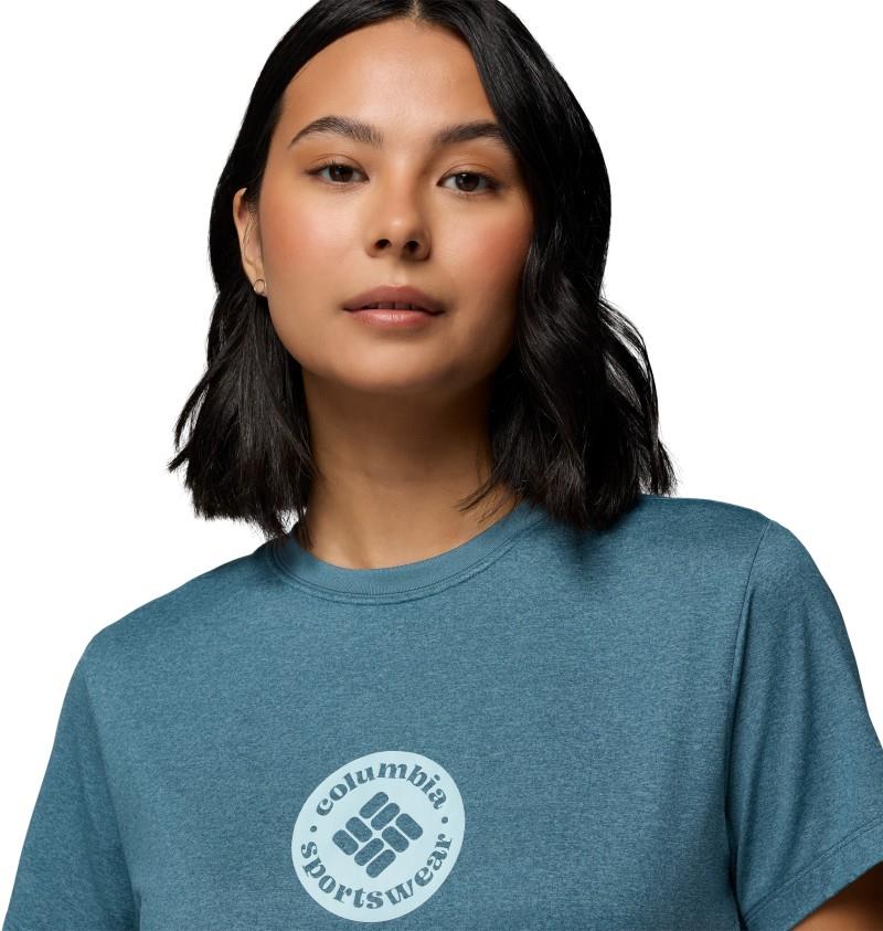 Parsons Point SS Graphic Tee - Womens - everblue heather / gem focused 1