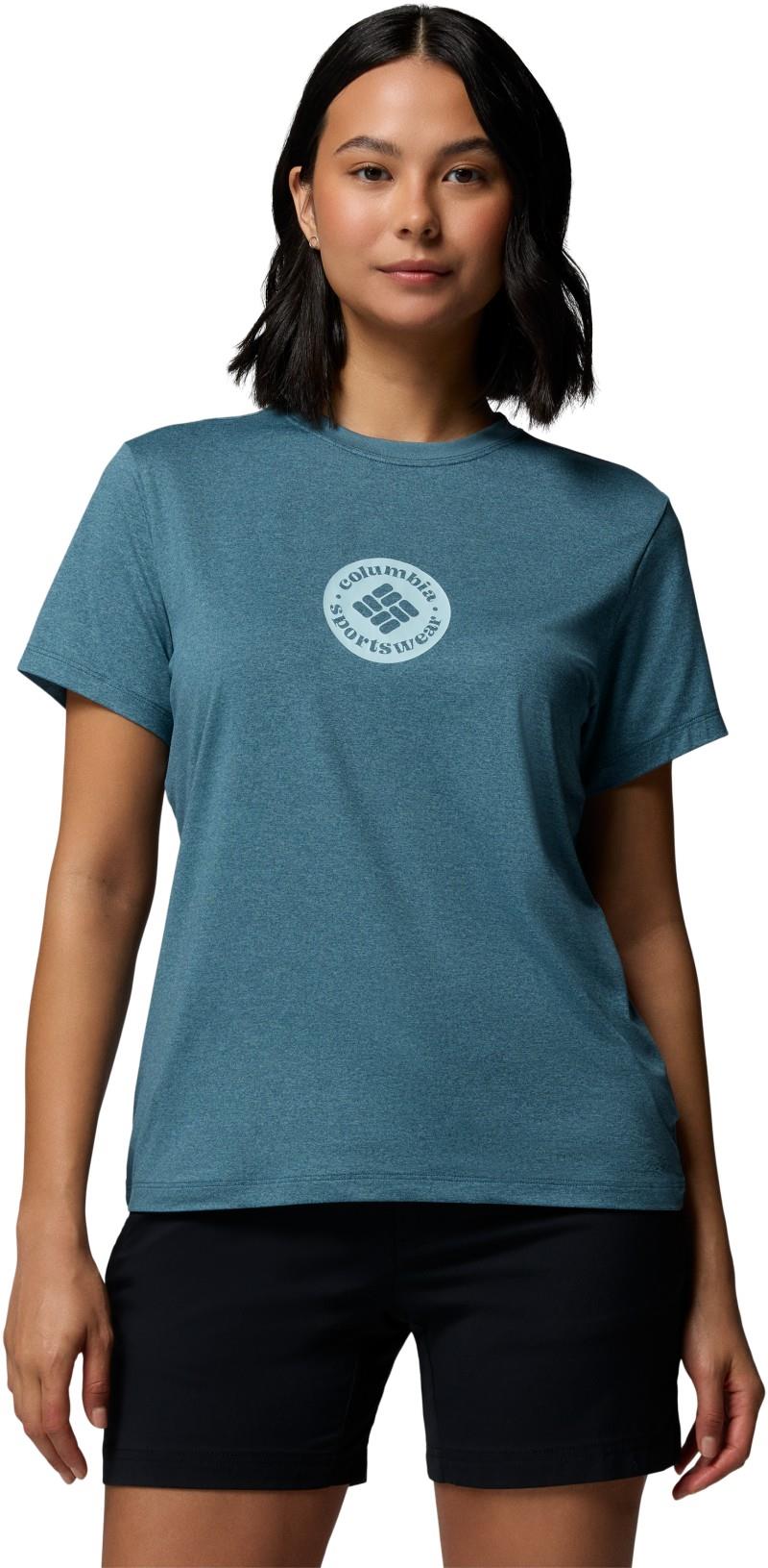 Parsons Point SS Graphic Tee - Womens - everblue heather / gem focused 1