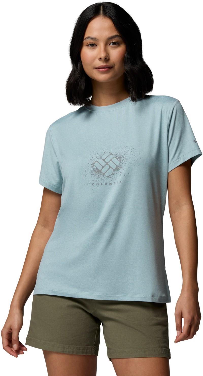 Parsons Point SS Graphic Tee - Womens - marine light heather / splattered 1