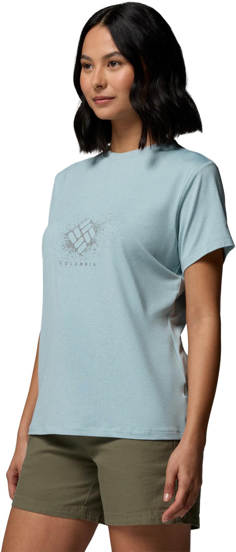 Parsons Point SS Graphic Tee - Womens - marine light heather / splattered 1
