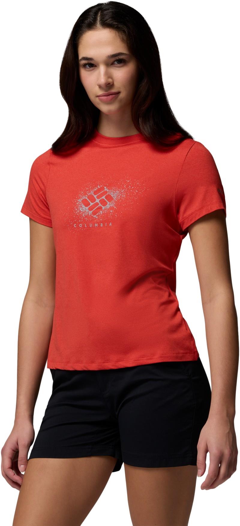 Parsons Point SS Graphic Tee - Womens - poppy red heather / splattered 1