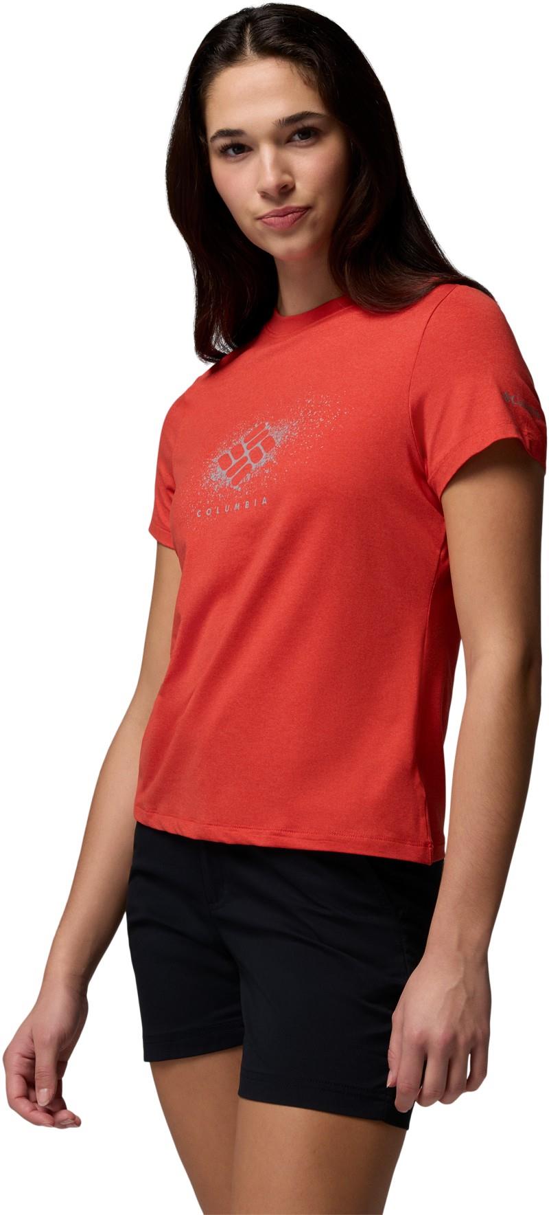 Parsons Point SS Graphic Tee - Womens - poppy red heather / splattered 1
