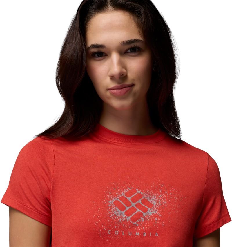 Parsons Point SS Graphic Tee - Womens - poppy red heather / splattered 1