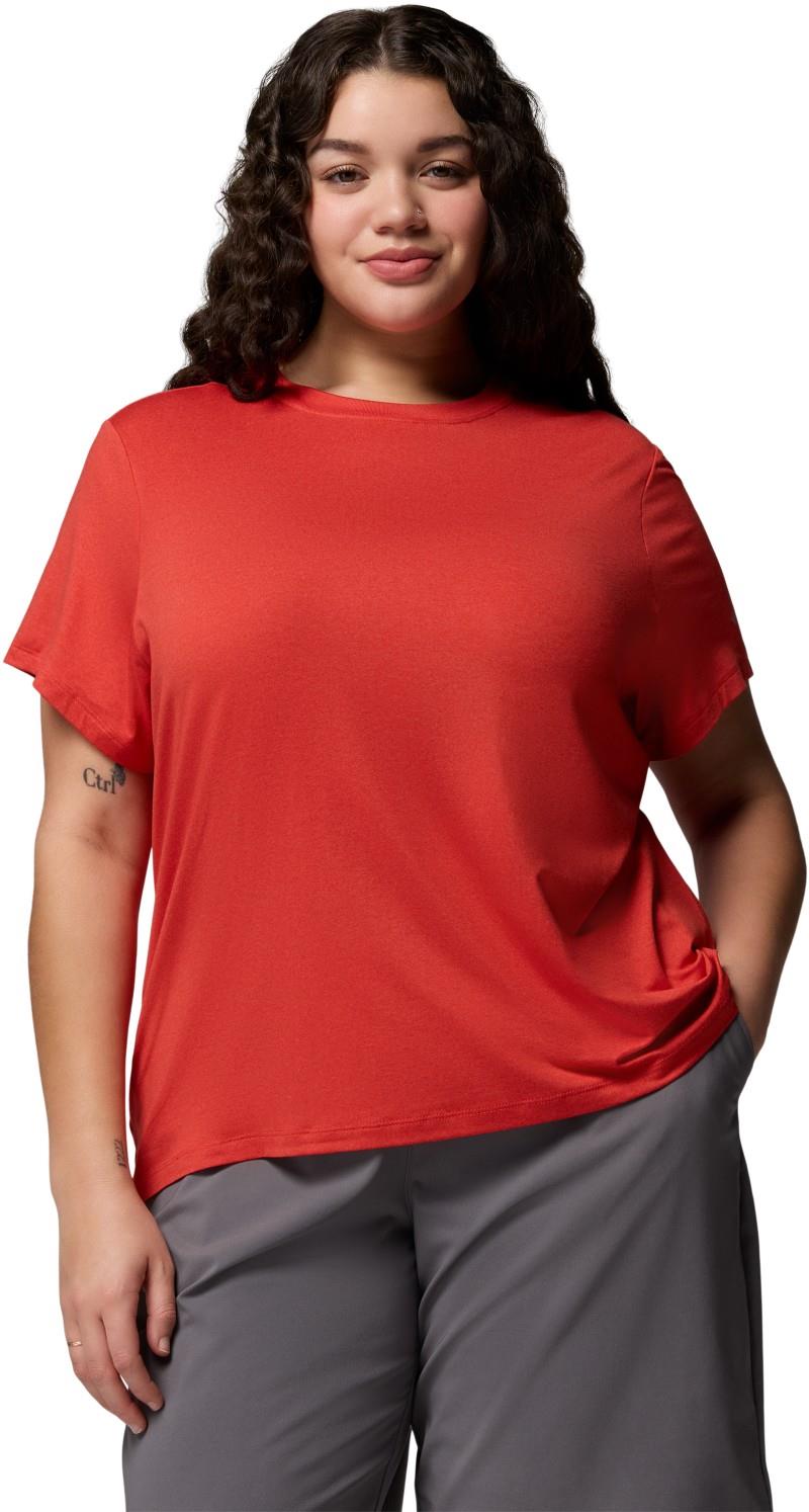 Parsons Point SS Logo Tee, Extended - Womens - poppy red heather 1