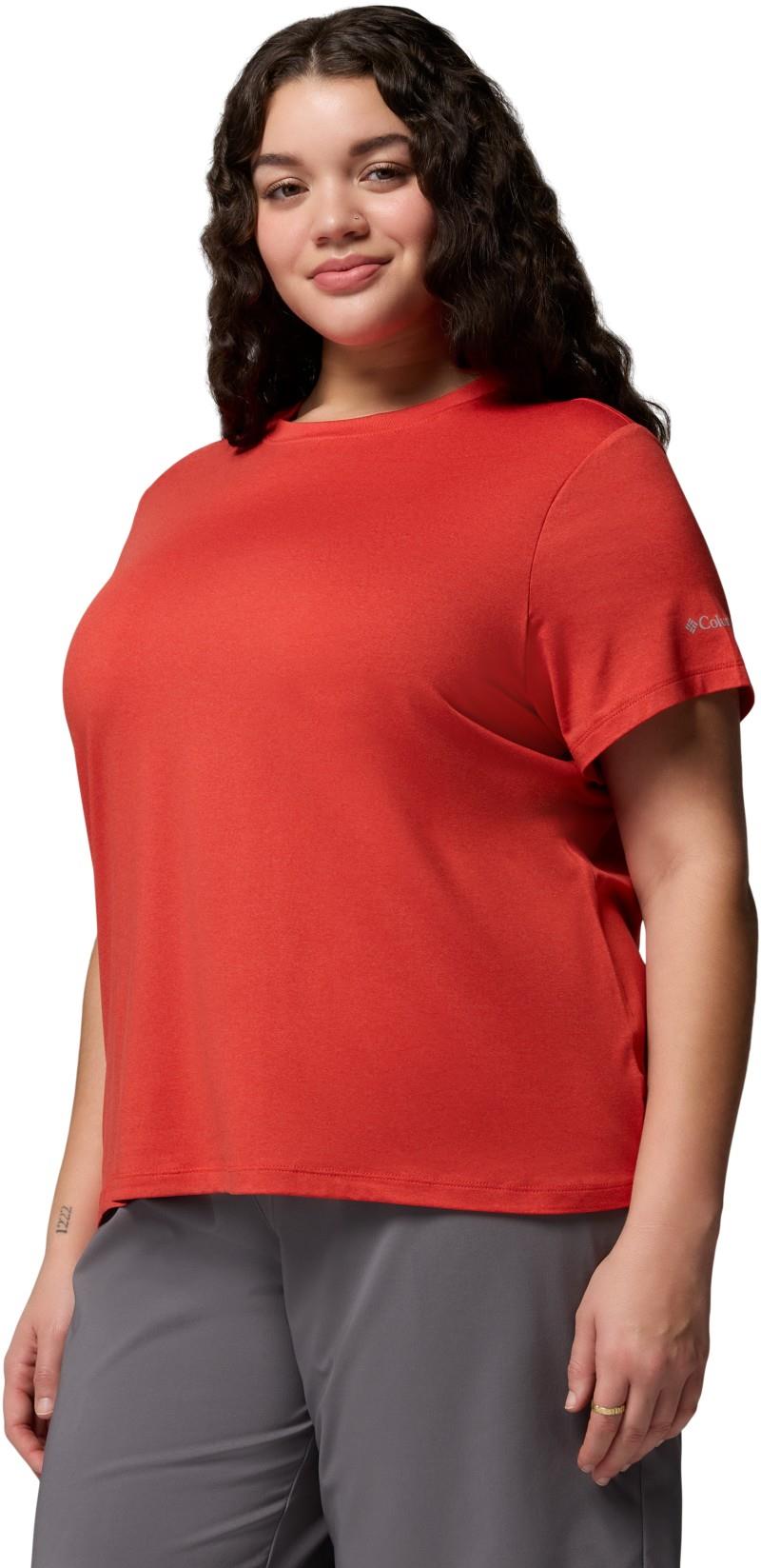 Parsons Point SS Logo Tee, Extended - Womens - poppy red heather 1