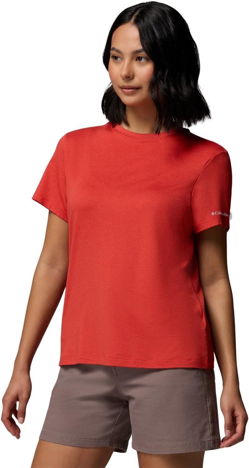 Parsons Point SS Logo Tee - Womens - poppy red heather 1