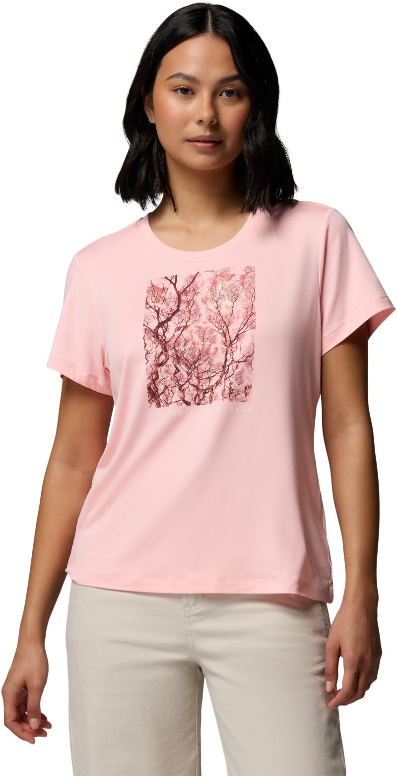 Parsons Point SS Scoop Tee - Womens - pink sand heather / canopy view 1