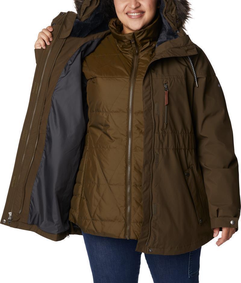 Payton Pass Interchange Jacket - Plus - Womens - Olive Green / Black Sherpa 3