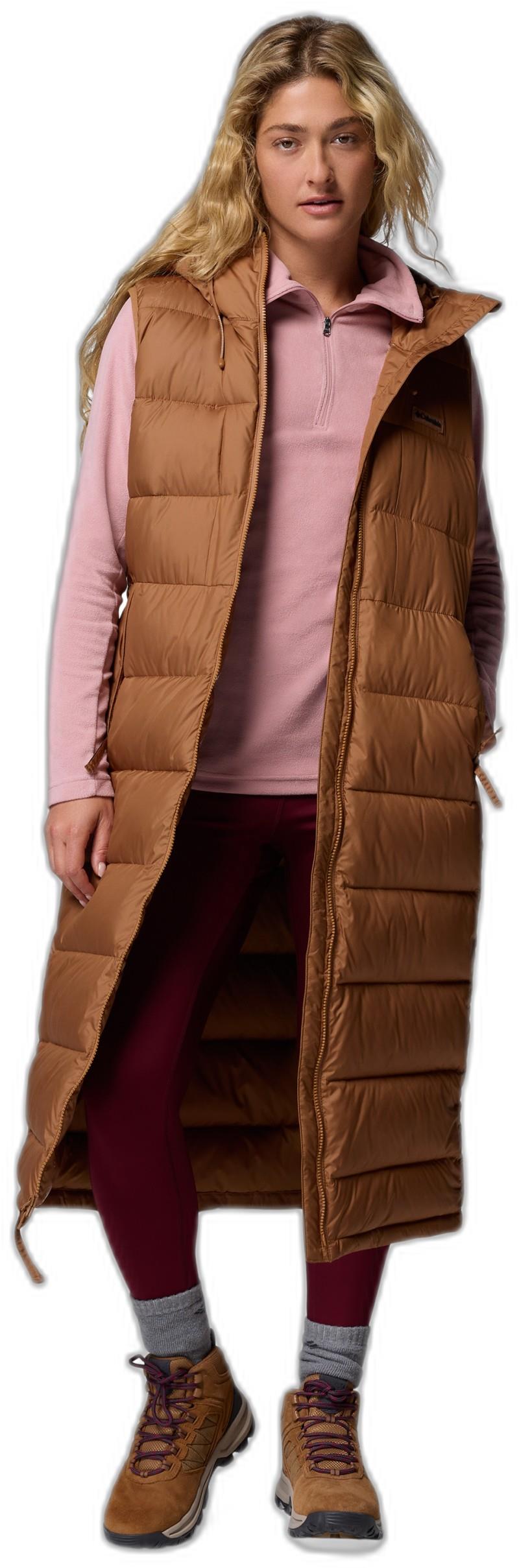 Pike Lake II Long Vest - Womens - camel brown 1