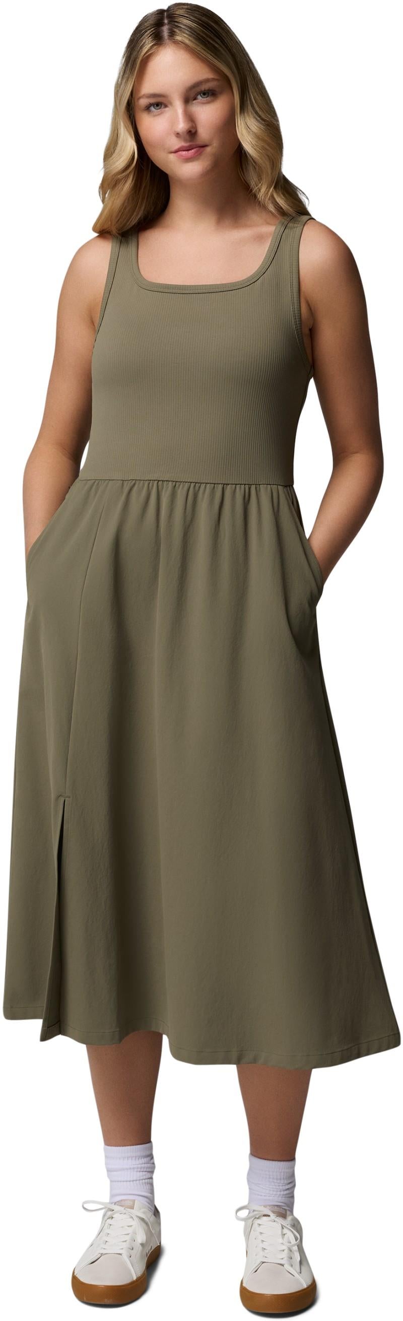 Pinetown Canyon Rib Dress - stone green 1