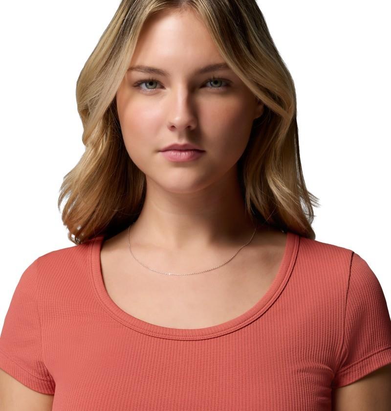 Pinetown Canyon Rib SS Tee - Womens - washed red 1
