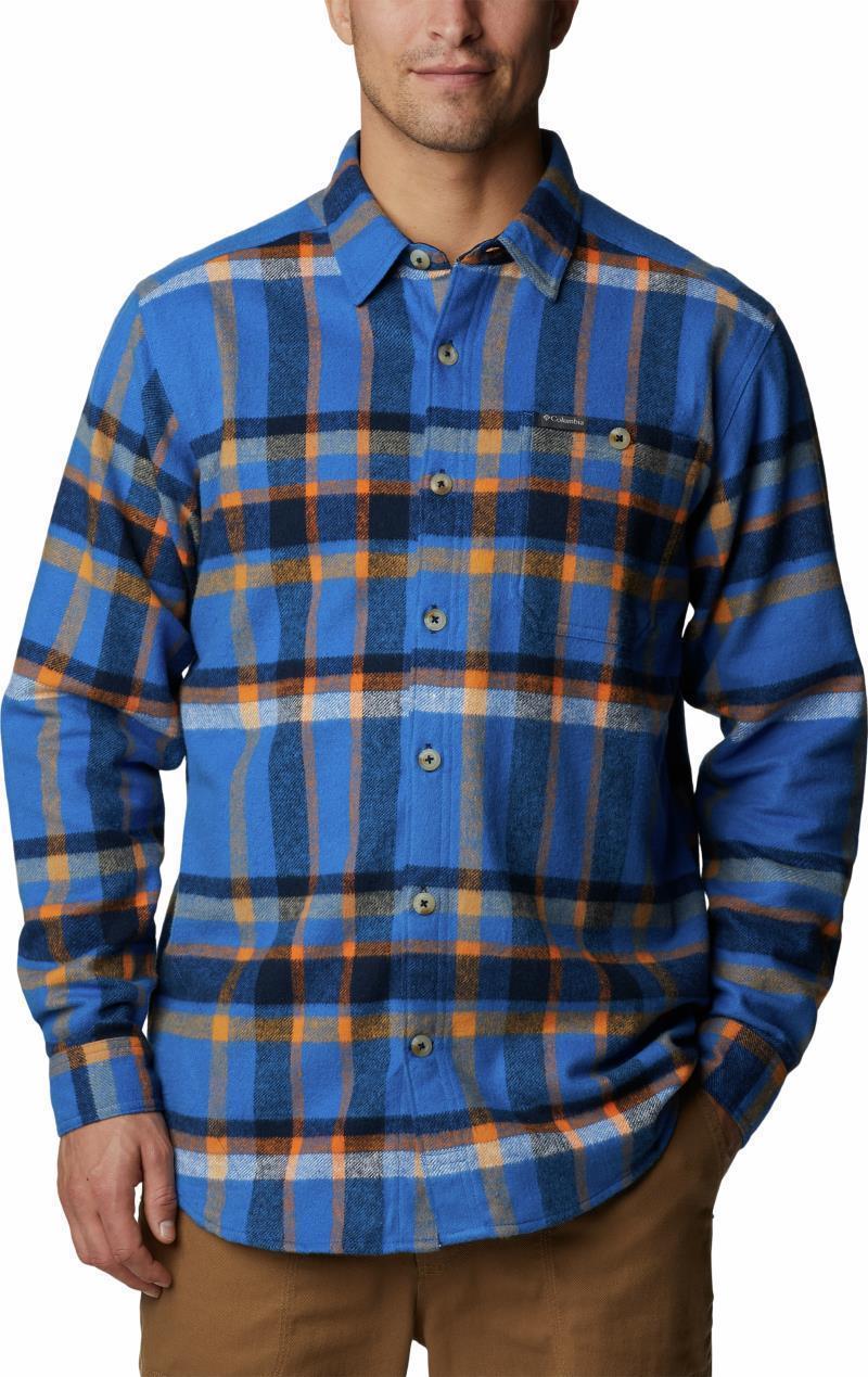 Pitchstone Heavyweight Flannel Shirt - Mens - Bright Indigo Macro Multi 1