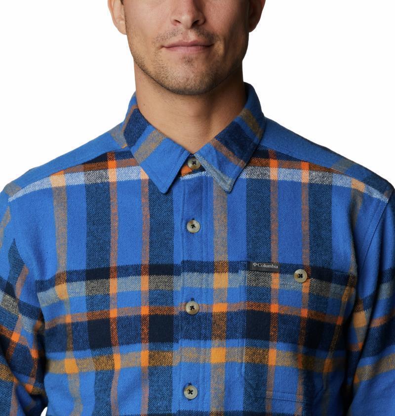 Pitchstone Heavyweight Flannel Shirt - Mens - Bright Indigo Macro Multi 3