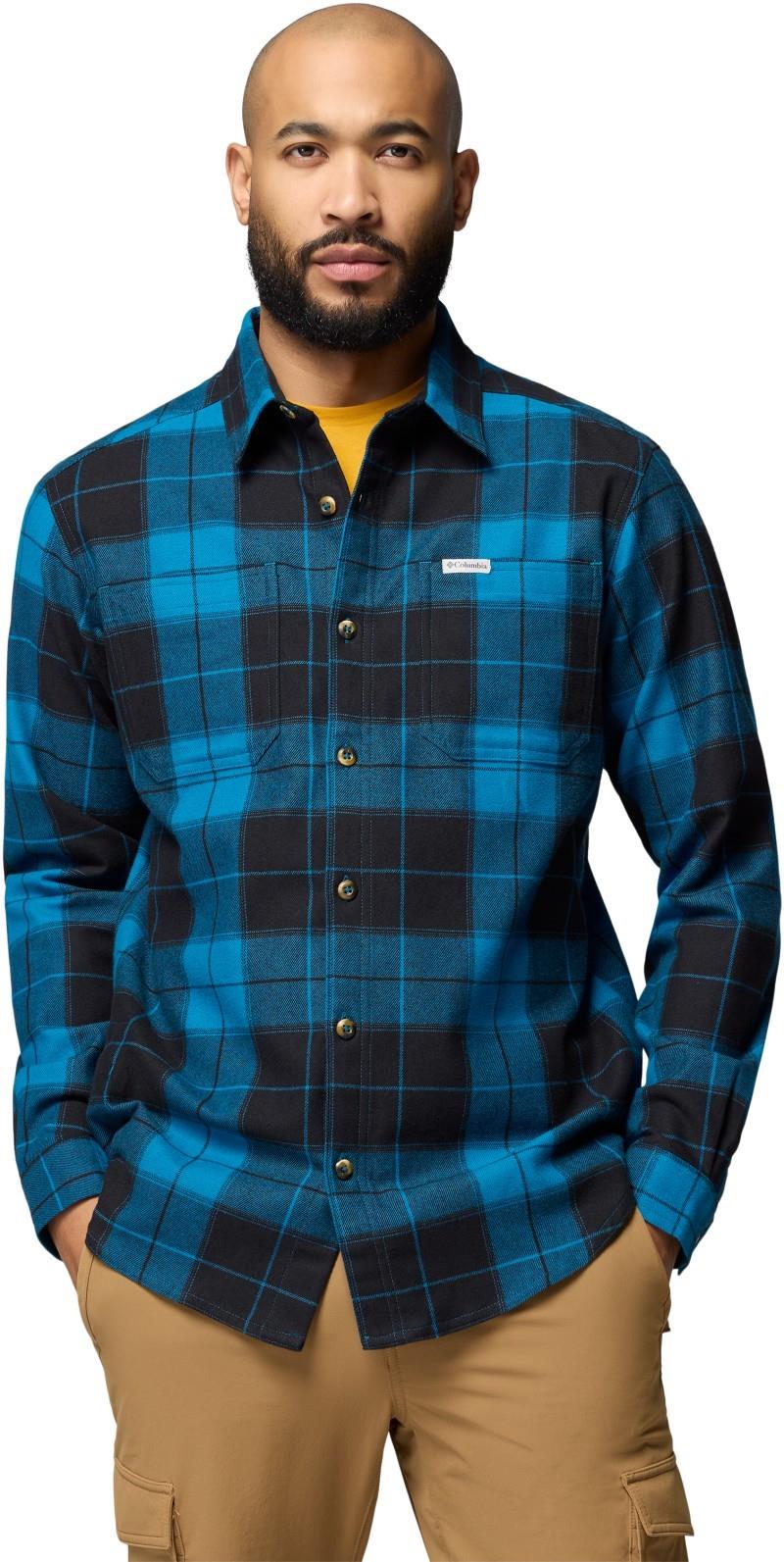 Pitchstone Stretch Flannel - Mens - phoenix blue macro tartan / black 1
