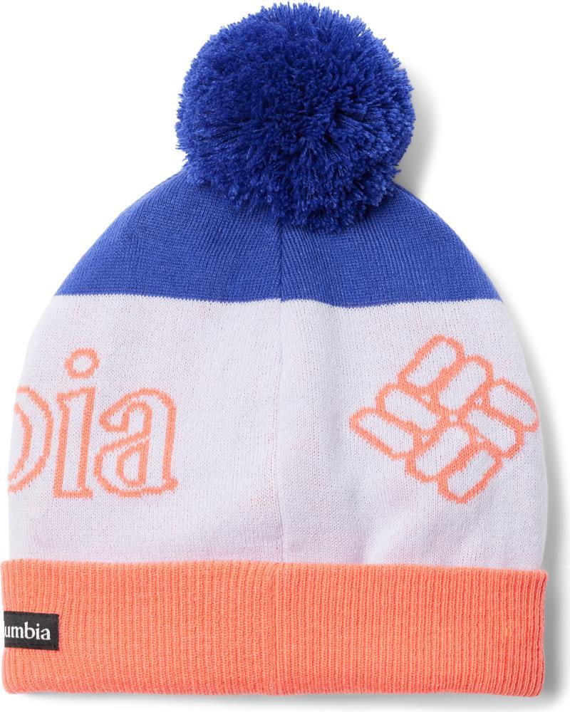 Polar Powder Beanie - Youth - Clematis Blue / Snowdrift / Hot Coral 2