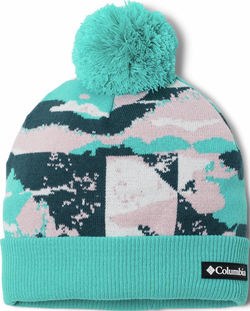 Polar Powder II Beanie - Dusty Pink Geoglacial / Bright Aqua 1
