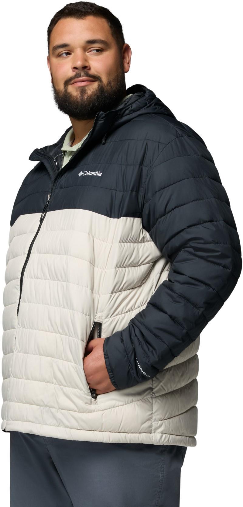 Powder Lite II Hooded Jacket, Extended - Mens - dark stone / black 1