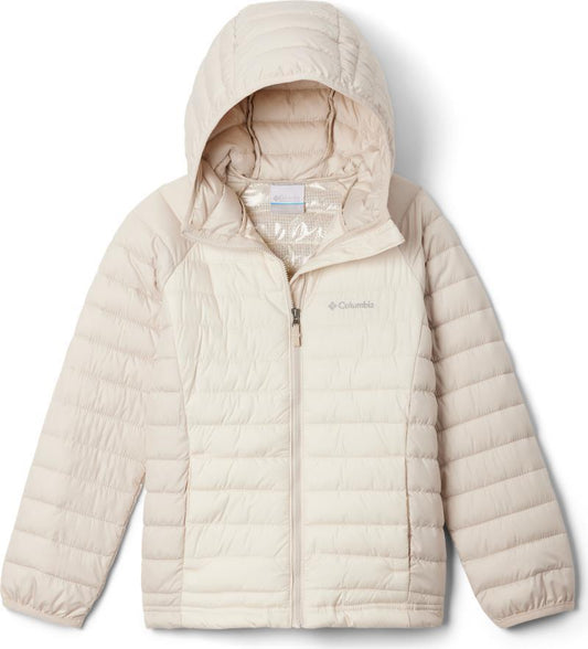 Powder Lite II Hooded Jacket - Youth Girls - Chalk / Dark Stone 1