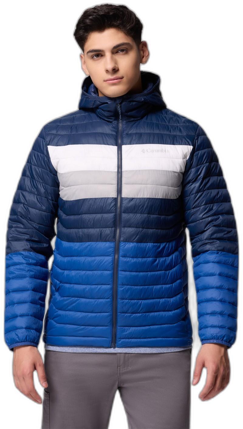 Powder Pass Hooded Jacket - Mens - mountain blue / collegiate navy / white / columbia 1