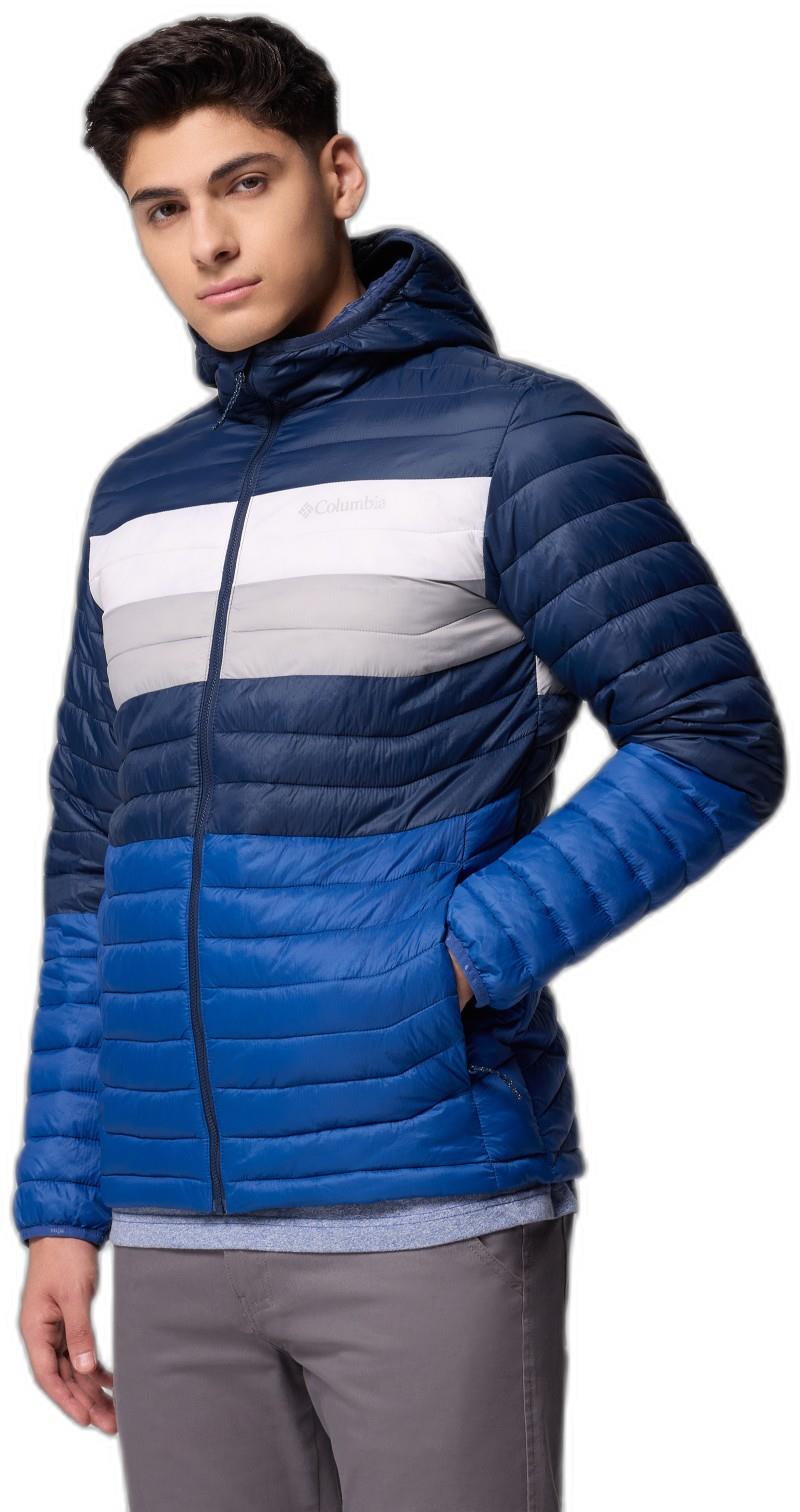 Powder Pass Hooded Jacket - Mens - mountain blue / collegiate navy / white / columbia 1