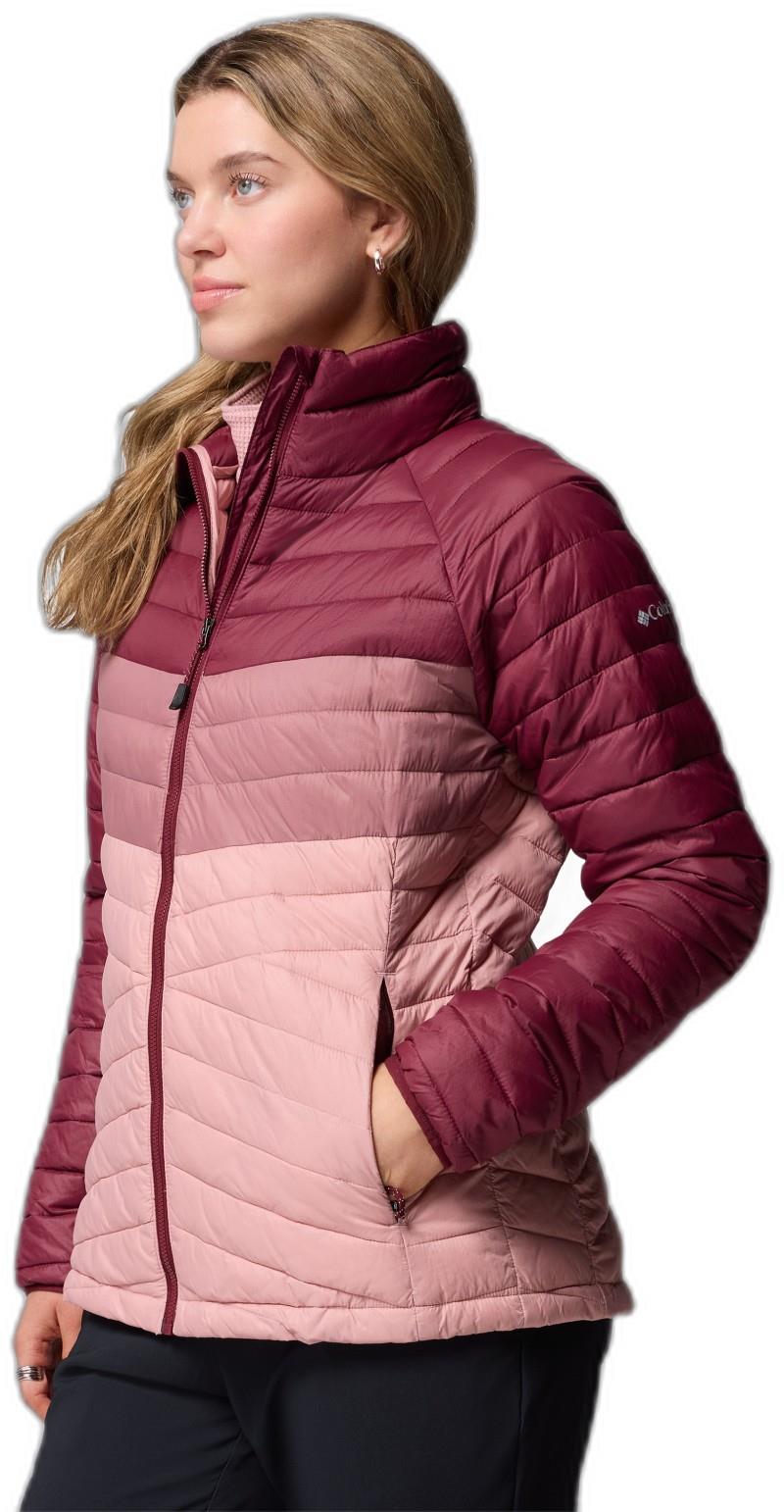 Powder Pass Jacket - Womens - eraser pink / fig / rich wine 1