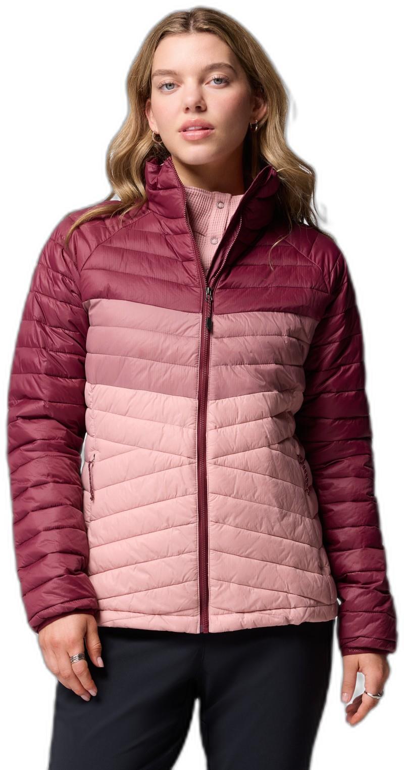 Powder Pass Jacket - Womens - eraser pink / fig / rich wine 1