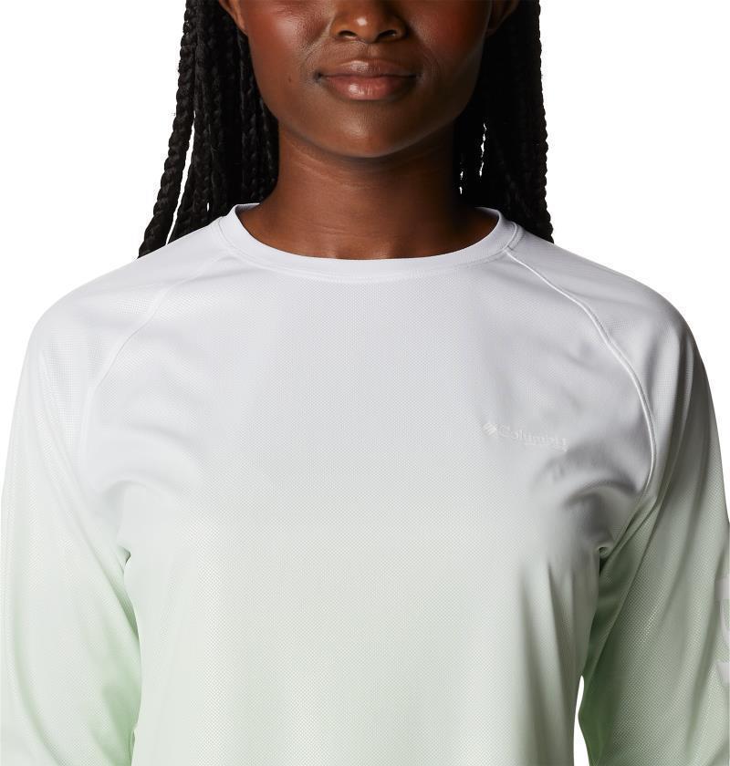 Printed Tidal Deflector LS - Womens - Light Lime / Deep Marine Gradient 4