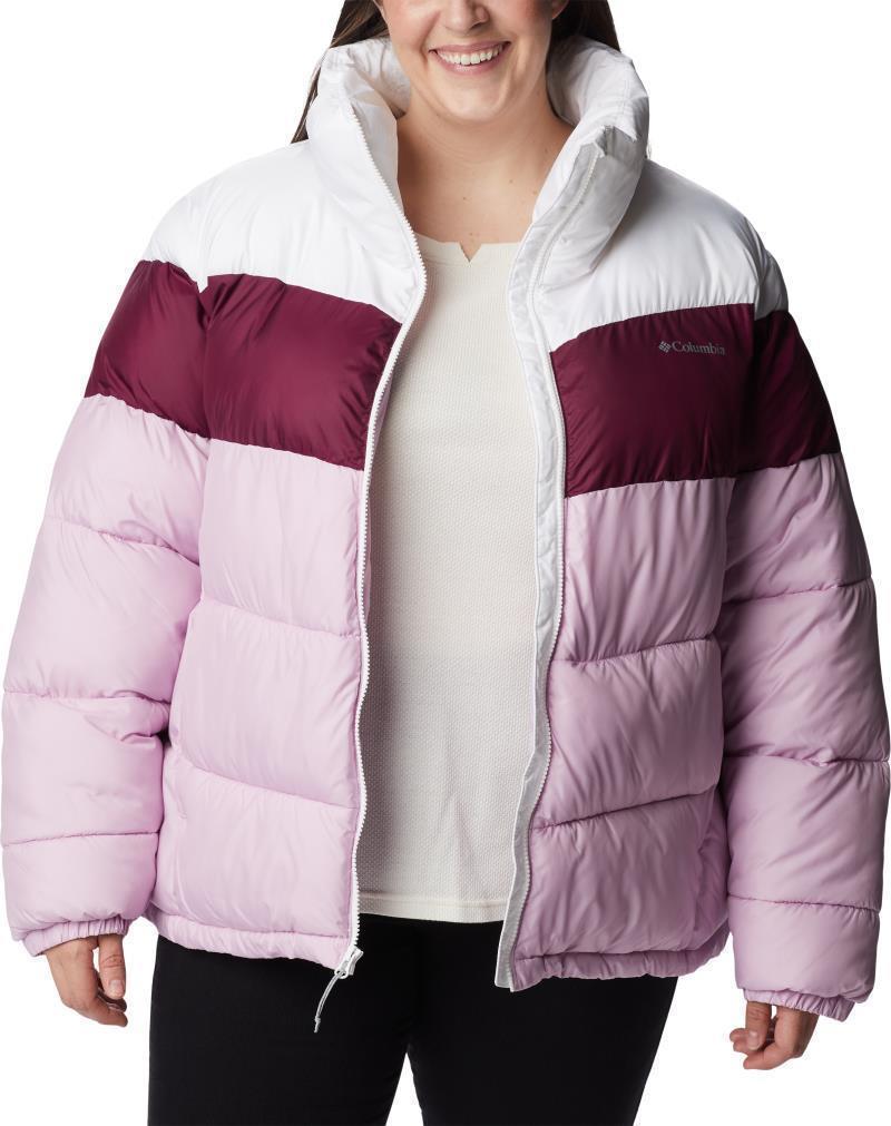 Puffect Color Blocked Jacket - Plus - Womens - Aura / Marionberry / White 3
