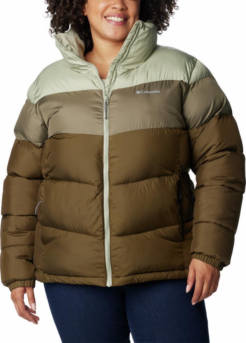 Puffect Color Blocked Jacket - Plus - Womens - Olive Green / Stone Green / Safari 1