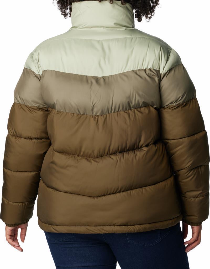 Puffect Color Blocked Jacket - Plus - Womens - Olive Green / Stone Green / Safari 2