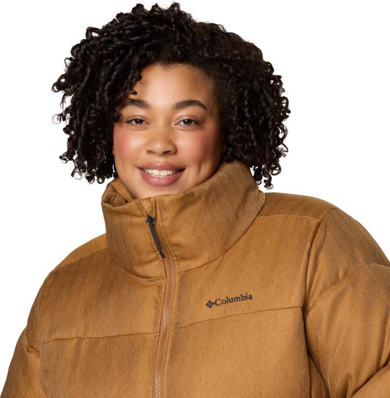 Puffect Herringbone Jacket, Extended - Womens - Camel Brown Herringbone 4