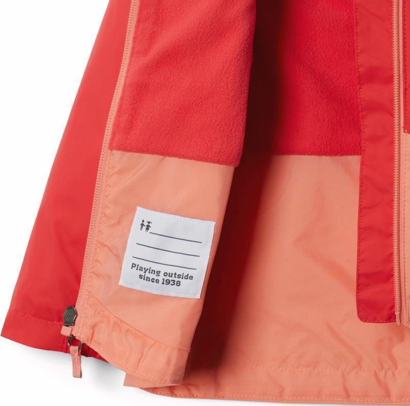 Rain-Zilla Jacket - Toddler Girls - Red Hibiscus / Coral Reef 3