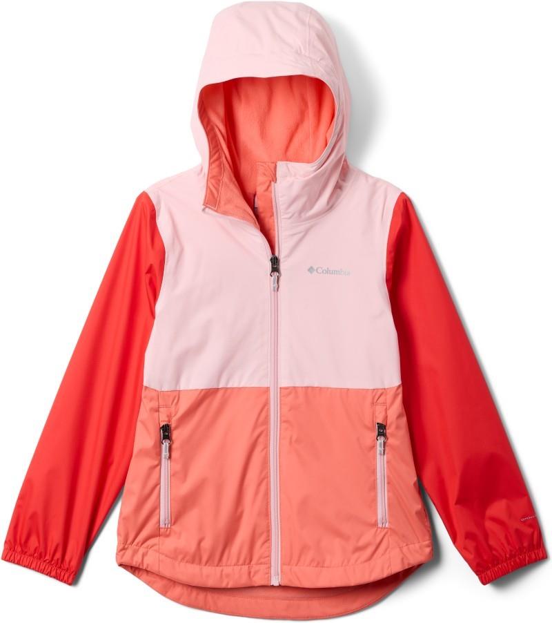 Rainy Trails III Fleece Lined Jacket - Youth Girls - hot coral / satin pink / poppy red 1