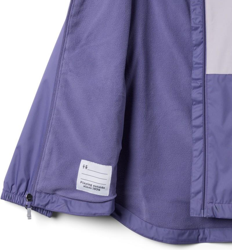 Rainy Trails III Fleece Lined Jacket - Youth Girls - stormwatch / lavender pearl 1