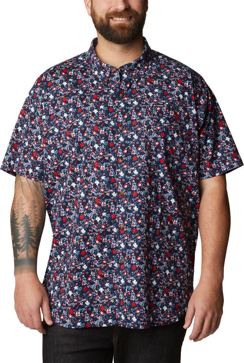 Rapid Rivers Printed SS Shirt, Extended - Mens - Collegiate Navy Mini Biscus 1