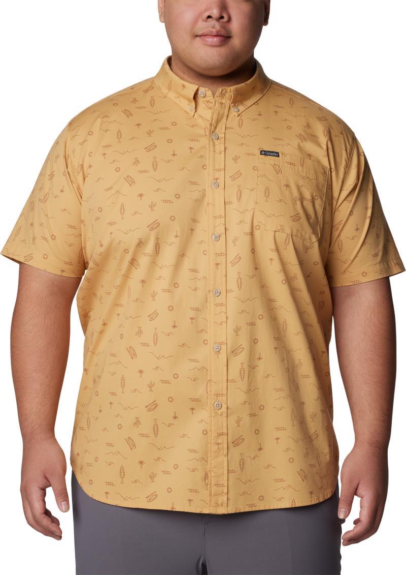 Rapid Rivers Printed SS Shirt, Extended - Mens - Light Camel Explorer 1