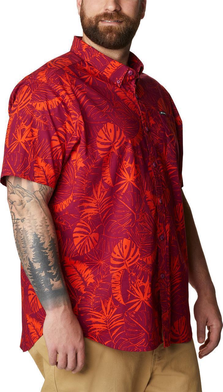 Rapid Rivers Printed SS Shirt, Extended - Mens - Red Onion King Palms 3