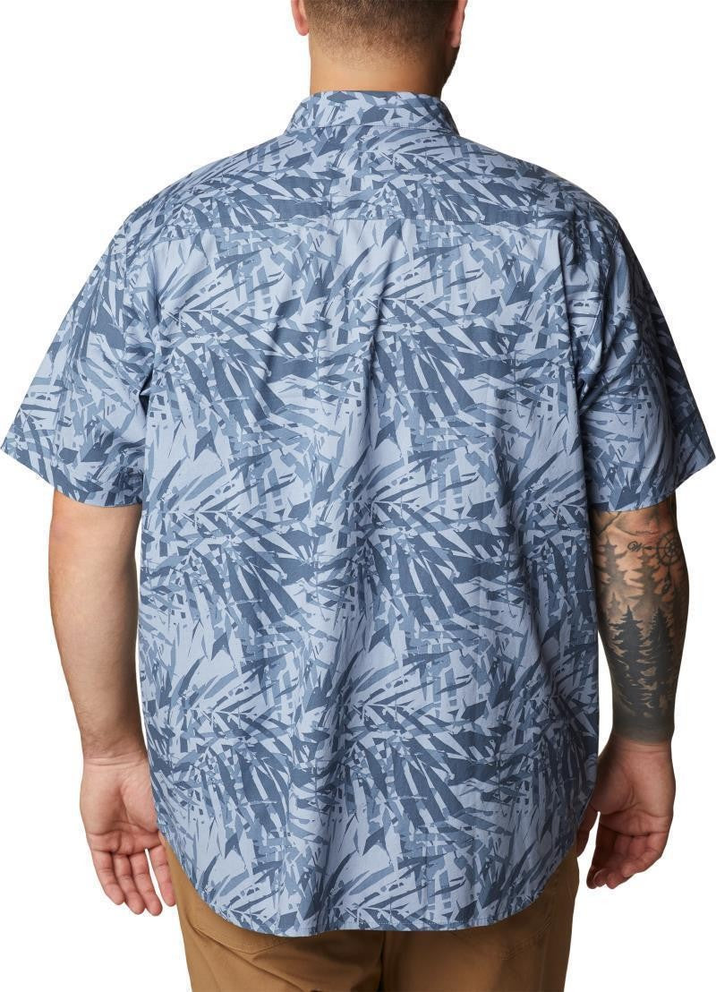 Rapid Rivers Printed SS Shirt, Extended - Mens - bluestone dye palms 1