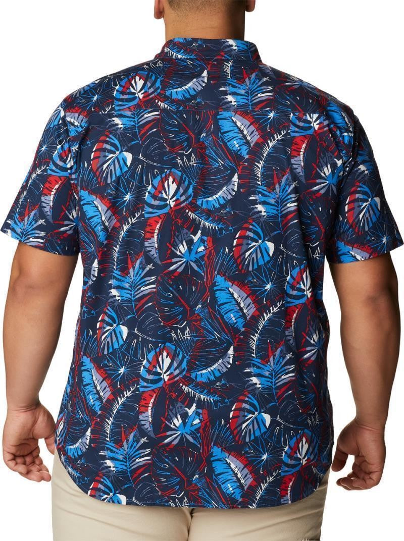 Rapid Rivers Printed SS Shirt, Extended - Mens - bright indigo king palms multi 1