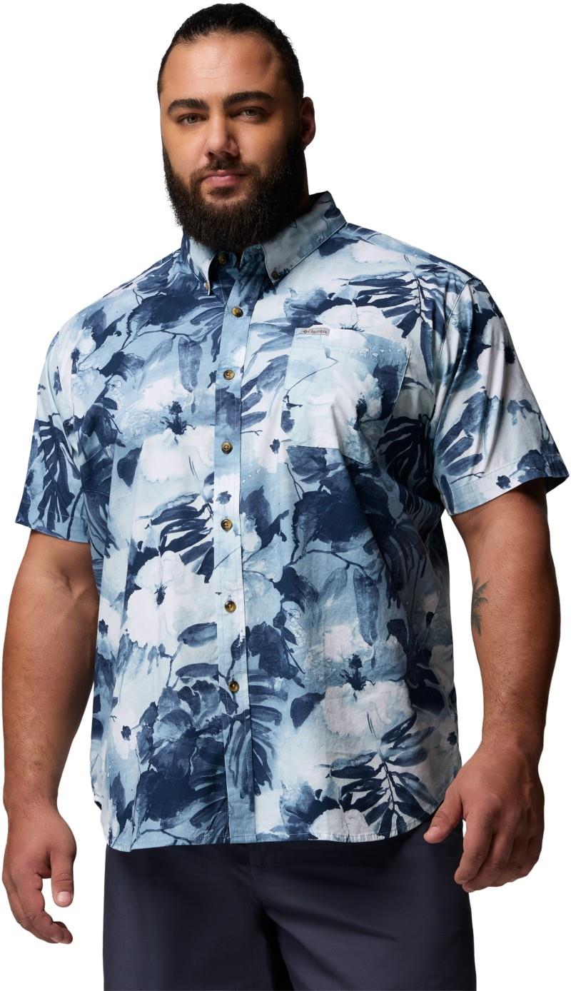 Rapid Rivers Printed SS Shirt, Extended - Mens - collegiate navy / flowerblur 1
