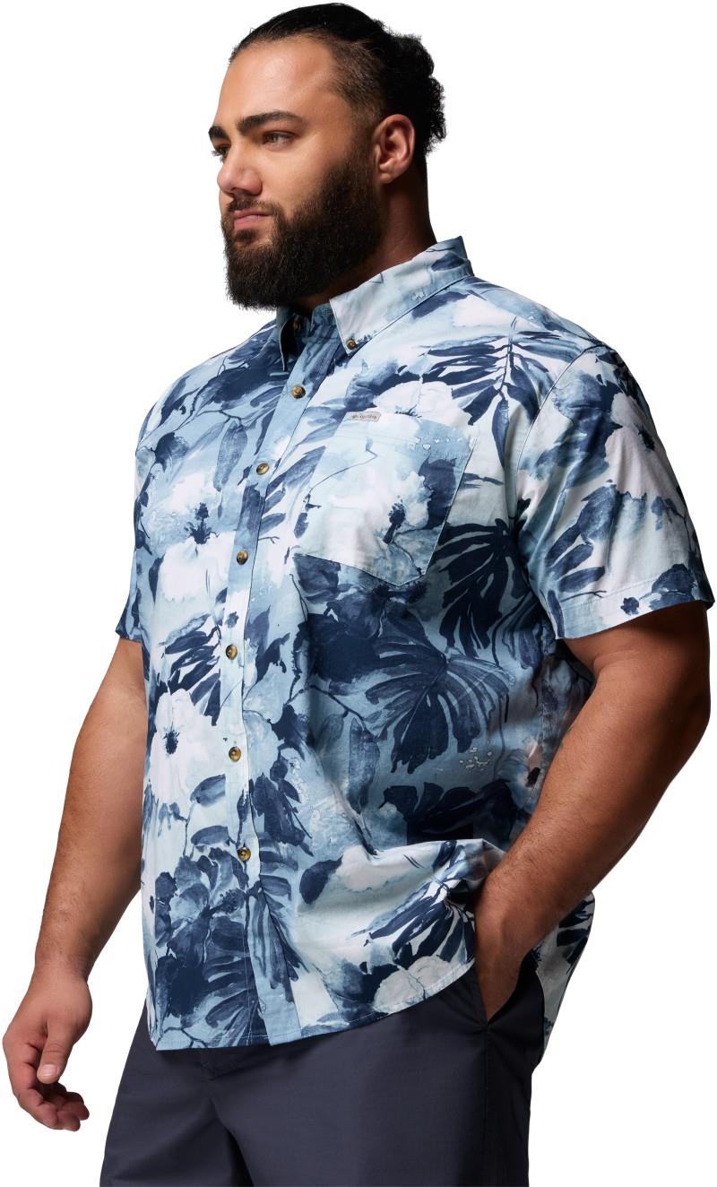 Rapid Rivers Printed SS Shirt, Extended - Mens - collegiate navy / flowerblur 1