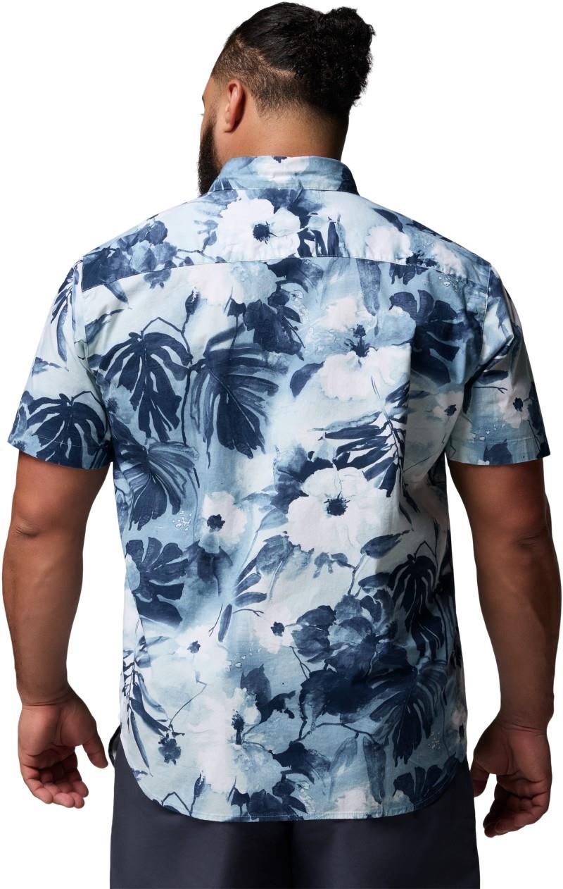 Rapid Rivers Printed SS Shirt, Extended - Mens - collegiate navy / flowerblur 1