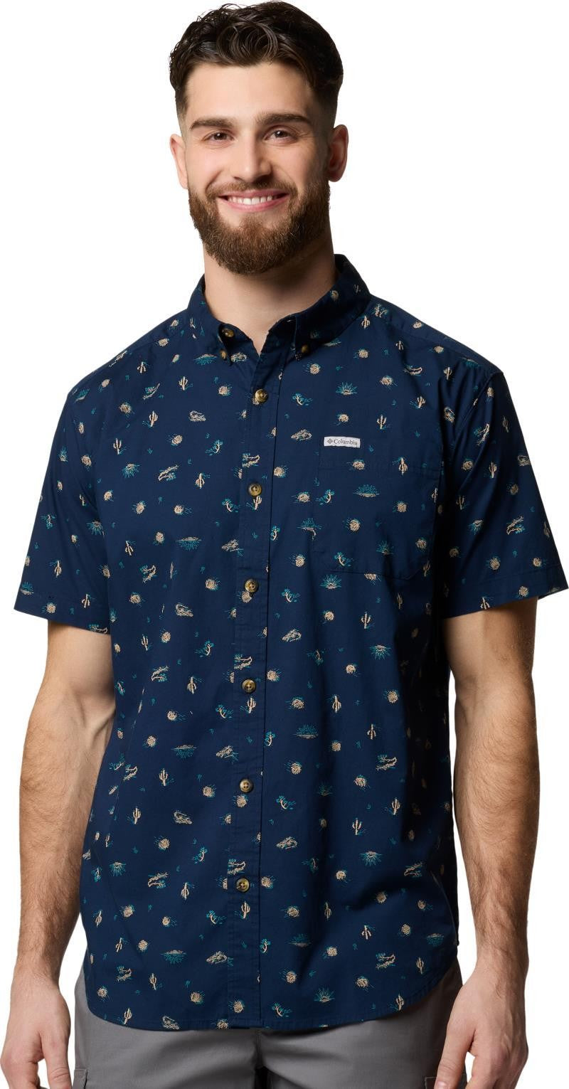 Rapid Rivers Printed SS Shirt, Extended - Mens - collegiate navy deserted 1