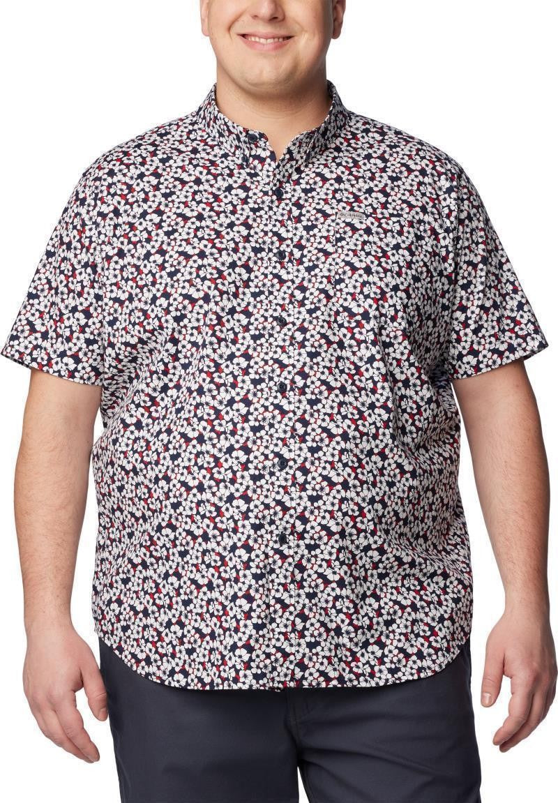 Rapid Rivers Printed SS Shirt, Extended - Mens - collegiate navy geobloom 1