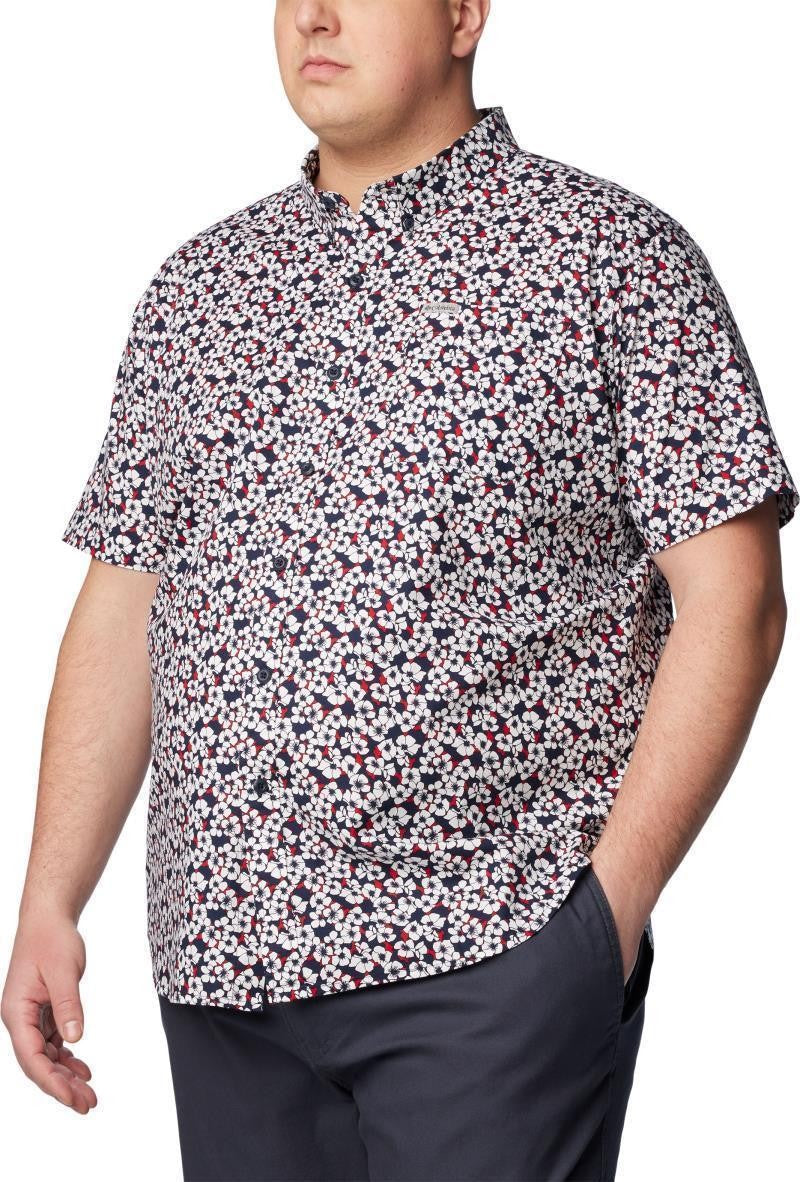 Rapid Rivers Printed SS Shirt, Extended - Mens - collegiate navy geobloom 1